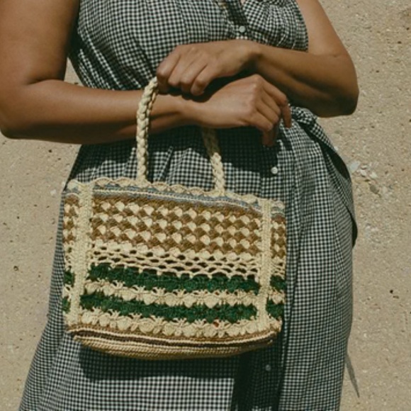 NWT Doen Orla Bag in Multicolor Raffia - Picture 2 of 8